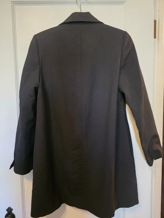 ZARA Black Short Masculine Twill Coat Jacket 0518/164 Small - Picture 7 of 8